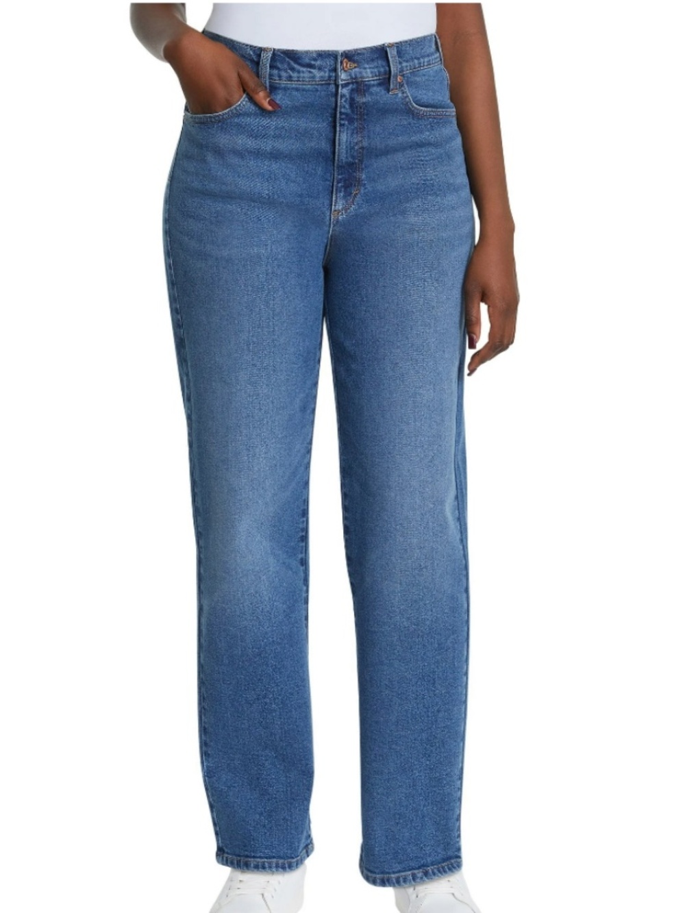 Gloria Vanderbilt Women’s Straight Leg Relaxed Fit, Dark Blue
